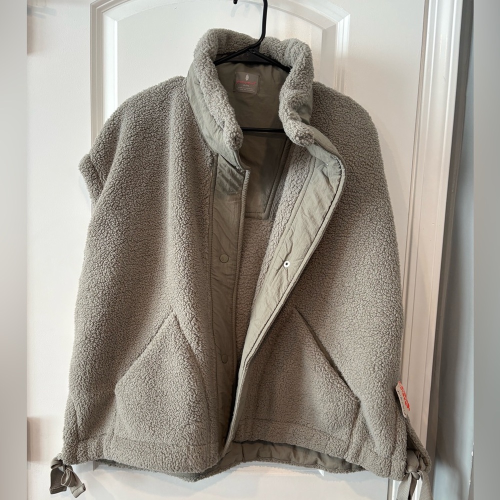 Free People Light Green Sherpa Vest